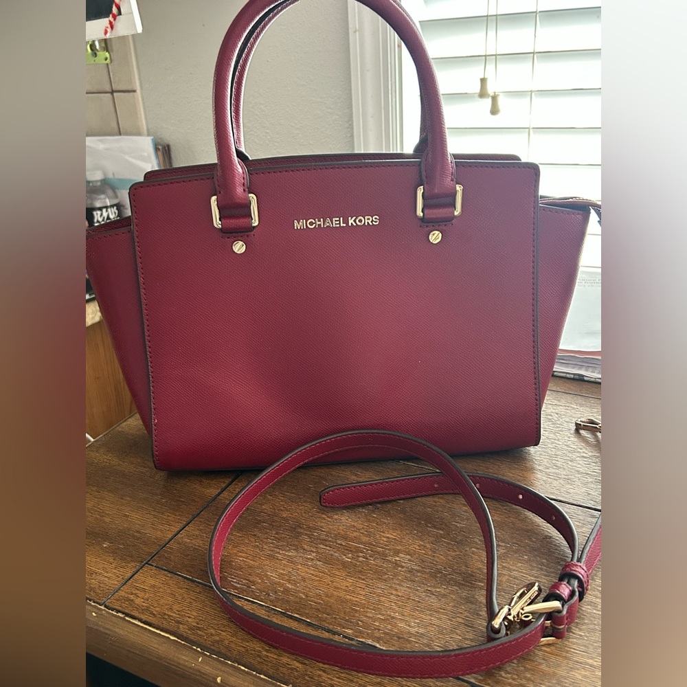Michael Kors Cherry Selma Saffiano Satchel
